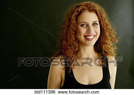 Stock Photograph - Caucasian woman smiling. Fotosearch