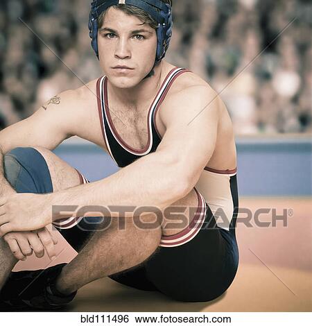 Caucasian wrestler sitting in ring View Large Photo Image Stock Photograph - Caucasian wrestler sitting in ring. Fotosearch