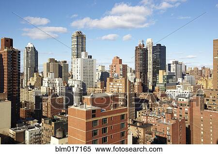 Blue sky and cityscape, New York, New York, United States View Large Photo Image Stock Photography - Blue sky and cityscape, New York, New York, United States. Fotosearch