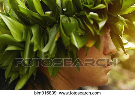 Hawaiian man in traditional headgear View Large Photo Image Stock Photo - Hawaiian man in traditional headgear. Fotosearch