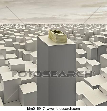 Illustration of dollar bills overlooking stylized landscape View Large Photo Image Stock Photo - Illustration of dollar bills overlooking stylized landscape. Fotosearch