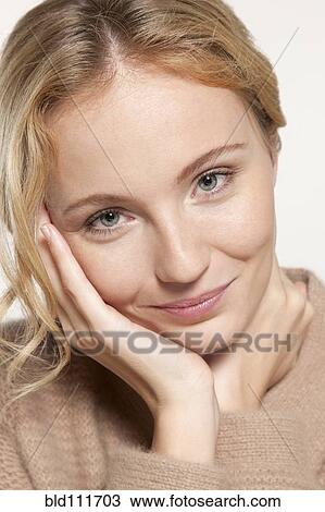 Caucasian woman smiling View Large Photo Image Stock Image - Caucasian woman smiling. Fotosearch