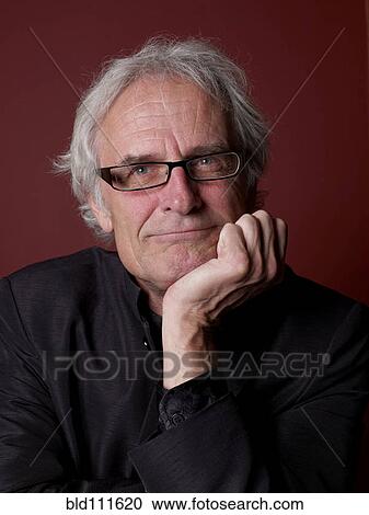 Stock Image - Close up of older man's smiling face. Fotosearch