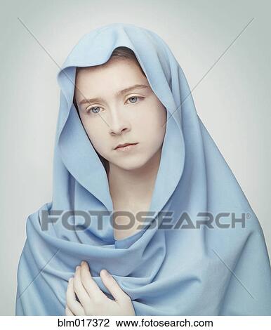 Caucasian girl wrapped in blanket View Large Photo Image Stock Image - Caucasian girl wrapped in blanket. Fotosearch
