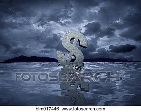 Dollar sign floating in water View Large Photo Image Stock Photograph - Dollar sign floating in water. Fotosearch