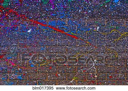 Splattered paint on brick wall View Large Photo Image Stock Photography - Splattered paint on brick wall. Fotosearch