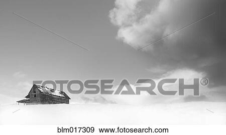 Wooden house in snowy landscape View Large Photo Image Stock Photo - Wooden house in snowy landscape. Fotosearch