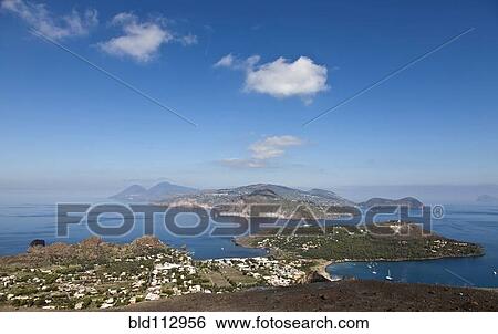 Aerial view of Vulcano Isle, Sicily, Italy View Large Photo Image Stock Photograph - Aerial view of Vulcano Isle, Sicily, Italy. Fotosearch