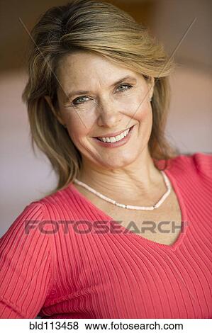 Stock Photo - Caucasian woman smiling. Fotosearch