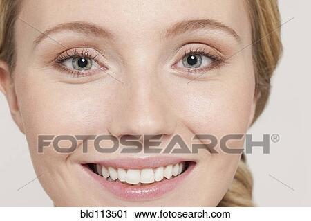 Stock Image - Close up of Caucasian woman's face. Fotosearch