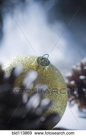 Stock Photo - Close up of Christmas ornaments. Fotosearch