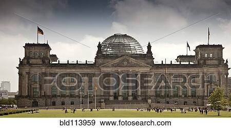 Columned building with glass dome, Berlin, Germany View Large Photo Image Stock Photo - Columned building with glass dome, Berlin, Germany. Fotosearch