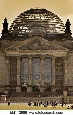 Columned building with glass dome, Berlin, Germany View Large Photo Image Stock Photograph - Columned building with glass dome, Berlin, Germany. Fotosearch