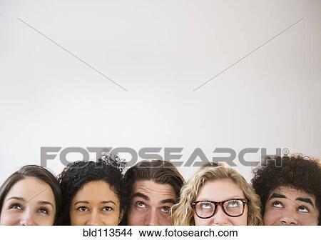 Picture - Friends looking up. Fotosearch