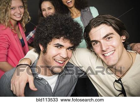 Men smiling together View Large Photo Image Stock Image - Men smiling together. Fotosearch
