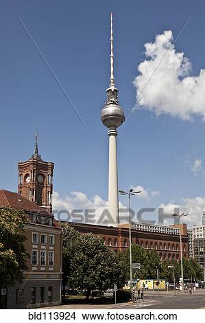 Monument overlooking cityscape, Berlin, Germany View Large Photo Image Picture - Monument overlooking cityscape, Berlin, Germany. Fotosearch