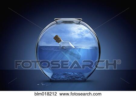 Message in a bottle in fishbowl View Large Photo Image Stock Image - Message in a bottle in fishbowl. Fotosearch