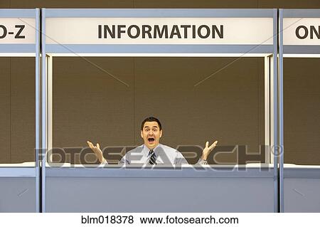 Pacific Islander businessman shouting at information booth View Large Photo Image Stock Photo - Pacific Islander businessman shouting at information booth. Fotosearch