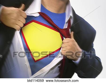 Stock Photo - Businessman wearing superhero costume. Fotosearch