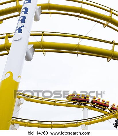 Empty train on roller coaster View Large Photo Image Stock Image - Empty train on roller coaster. Fotosearch