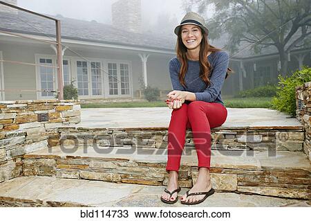 Middle Eastern woman smiling outdoors View Large Photo Image Stock Image - Middle Eastern woman smiling outdoors. Fotosearch