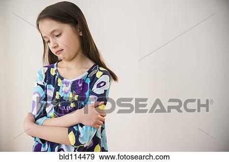 Mixed race girl pouting View Large Photo Image Stock Photo - Mixed race girl pouting. Fotosearch