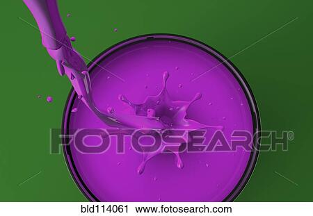 Purple paint pouring into pot View Large Photo Image Stock Image - Purple paint pouring into pot. Fotosearch