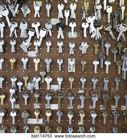 Racks of keys on wall View Large Photo Image Stock Image - Racks of keys on wall. Fotosearch