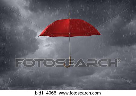 Red umbrella floating in storm clouds View Large Photo Image Stock Photo - Red umbrella floating in storm clouds. Fotosearch