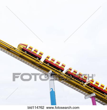 Roller coaster climbing hill Stock Image | bld114762 | Fotosearch
