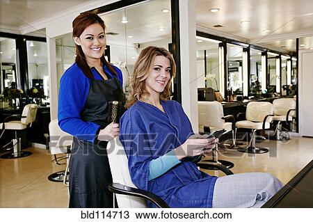 Woman having hair cut in salon View Large Photo Image Stock Image - Woman having hair cut in salon. Fotosearch