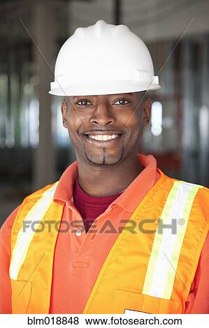 African American construction worker smiling View Large Photo Image Stock Photo - African American construction worker smiling. Fotosearch