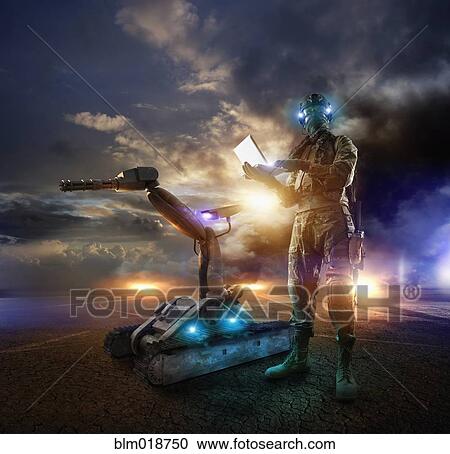 Caucasian soldier using laptop in combat zone View Large Photo Image Stock Image - Caucasian soldier using laptop in combat zone. Fotosearch