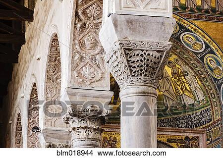 Picture - Ornate mosaic dome in Basilica of Euphrasius, Porec, Istria, Croatia. Fotosearch