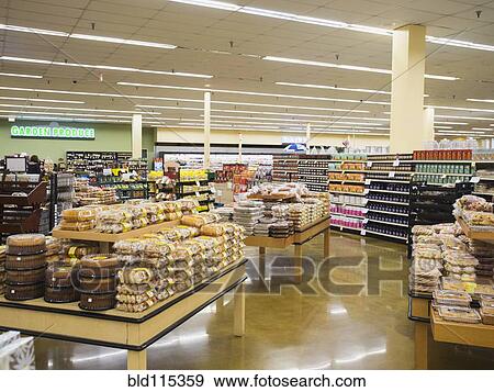 Stock Photo - Baked goods section of grocery store. Fotosearch