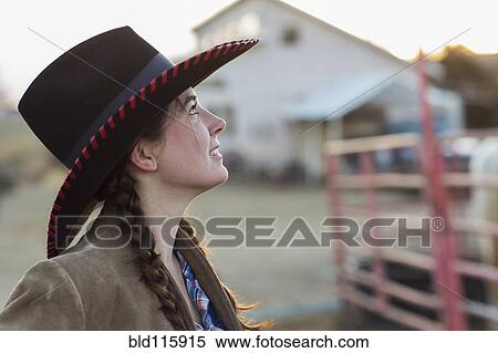 Caucasian girl smiling on farm View Large Photo Image Stock Photography - Caucasian girl smiling on farm. Fotosearch