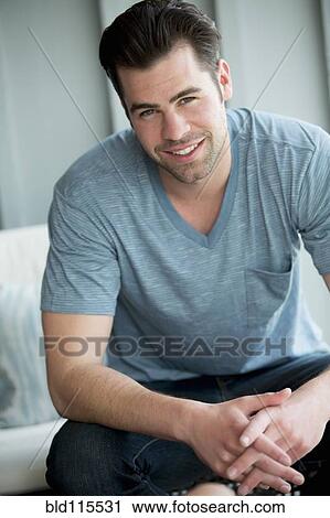 Caucasian man smiling View Large Photo Image Stock Image - Caucasian man smiling. Fotosearch