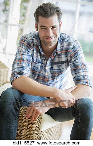 Caucasian man smiling View Large Photo Image Stock Photo - Caucasian man smiling. Fotosearch