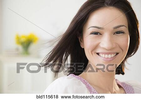 Stock Photo - Caucasian woman smiling. Fotosearch