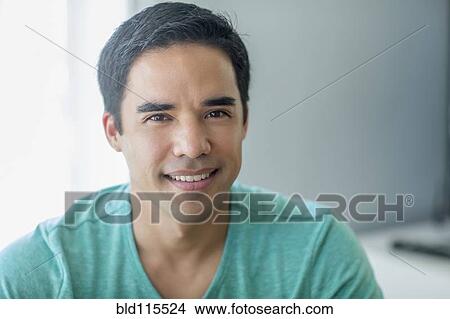 Picture - Hispanic man smiling. Fotosearch