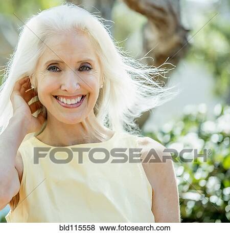 Stock Photo - Older Caucasian woman smiling. Fotosearch