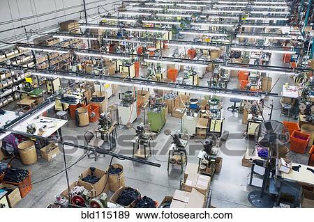Stock Photo - Overhead view of textile factory. Fotosearch