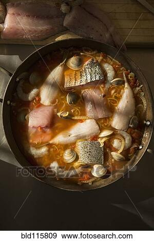Stock Photo - Pot of Chesapeake Bay bouillabaisse. Fotosearch