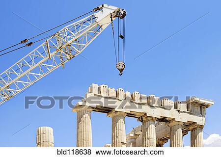 A crane at the UNESCO world heritage site, the Acropolis, site of the Parthenon in Athens View Large Photo Image Stock Photo - A crane at the UNESCO world heritage site, the Acropolis, site of the Parthenon in Athens. Fotosearch