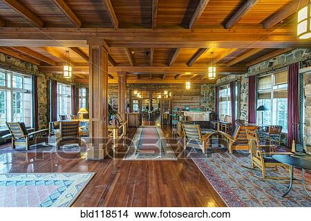 A traditionally furnished and decorated lodge View Large Photo Image Picture - A traditionally furnished and decorated lodge . Fotosearch