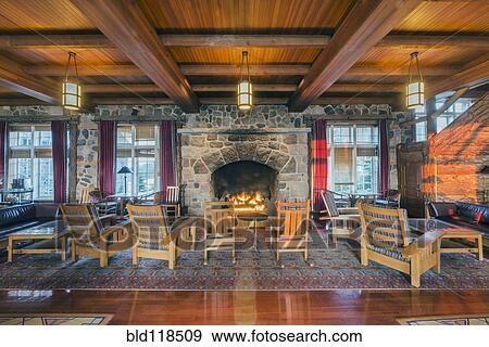 A traditionally furnished and decorated lodge View Large Photo Image Stock Photo - A traditionally furnished and decorated lodge . Fotosearch