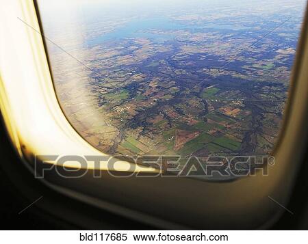 Aerial of Farmland Through Airplane Window View Large Photo Image Stock Photography - Aerial of Farmland Through Airplane Window. Fotosearch