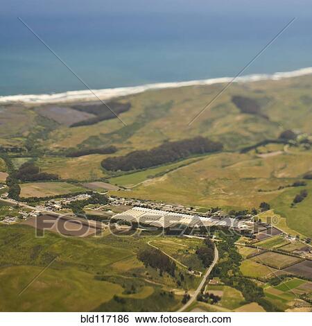 Stock Photograph - Aerial View of a Coastal Neighborhood. Fotosearch