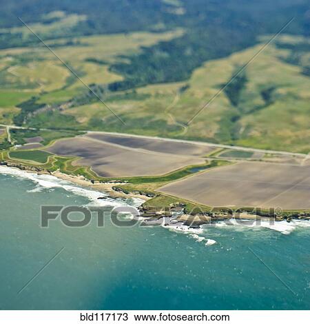 Stock Image - Aerial View of a Coastline. Fotosearch