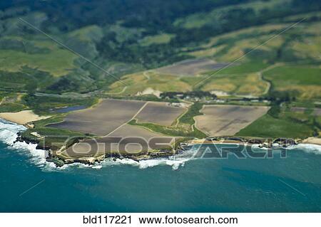 Stock Image - Aerial View of a Coastline. Fotosearch